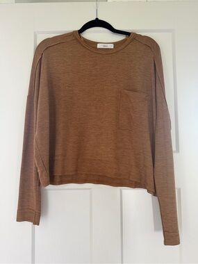 TALULAH Heathered Camel Crew Neck Tee